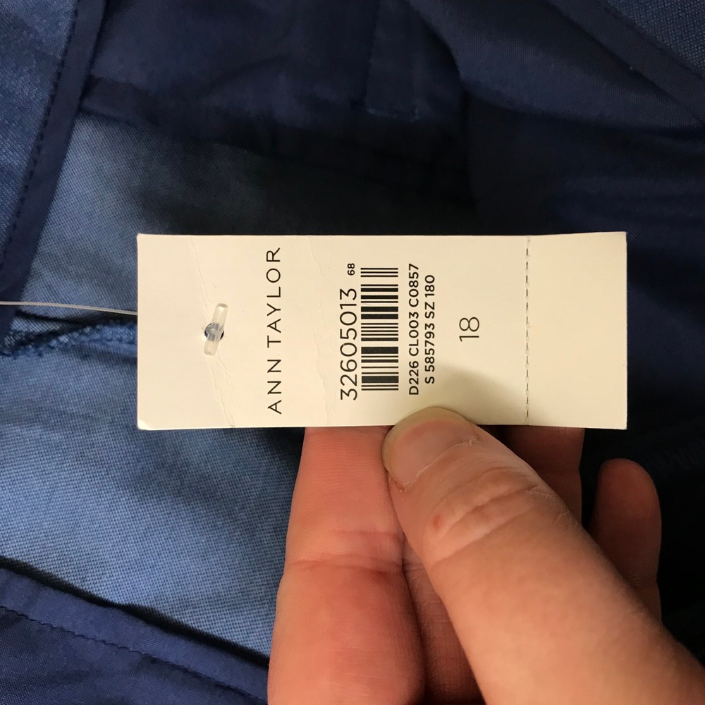 Ann Taylor Blue Wide Leg Trousers Side Zip Career Pants Size 18 32605013 - Picture 8 of 9